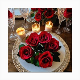 Valentine'S Day Table Setting 1 Canvas Print