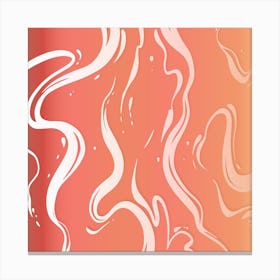 Peach Liquid Marble 01 Canvas Print