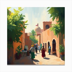 Street Scene In Morocco Canvas Print