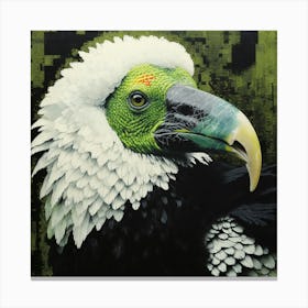 Ohara Koson Inspired Bird Painting California Condor 1 Square Canvas Print