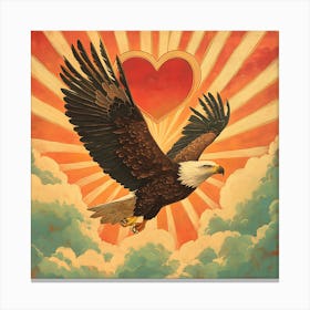 Eagle with Heart-shaped Cloud 4 Canvas Print