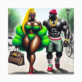 Afro-American Couple Canvas Print