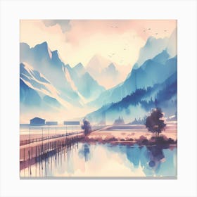 Watercolor Landscape Painting 26 Canvas Print