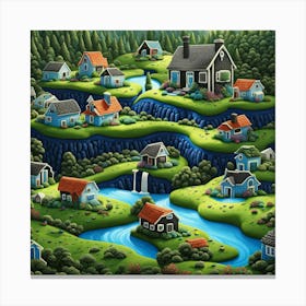 Swedish Village Canvas Print