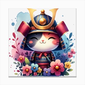 Samurai Cat warrior Canvas Print