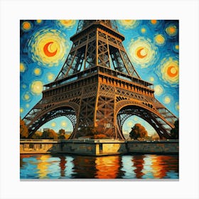 Eiffel Tower At Night Canvas Print