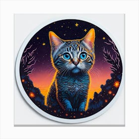 Cat Colored Sky (48) Canvas Print