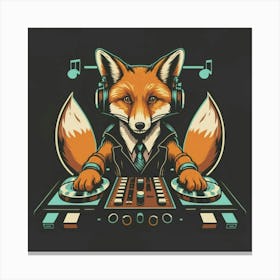 Fox Dj Canvas Print