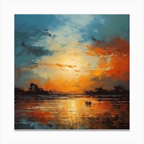 Sunset Serenity: Monet's Brush Ballet Canvas Print