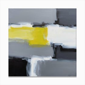 Black Yellow And Grey Abstract Painting Paintin (1) Canvas Print