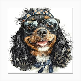 Dog Wearing Sunglasses 6 Canvas Print