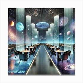 Interior Design Of A Futuristic Restaurant Inspire Canvas Print