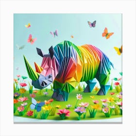 Origami Rhino 2 Canvas Print