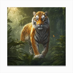 Tiger In The Jungle Canvas Print