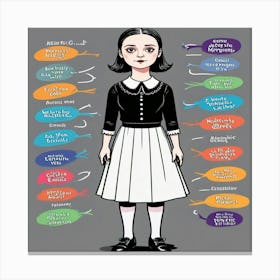 Girl Dressed In A School Uniform Canvas Print