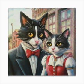 Couple Of Cats Canvas Print