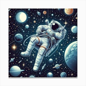 Astronaut In Space 14 Canvas Print