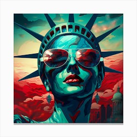 The Lady Of Liberty Sculpture In The Sun Canvas Print