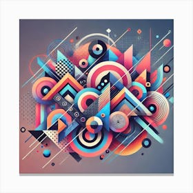 Vibrant Geometric Fusion Wall Print Art A Dynamic Composition Of Bold Geometric Patterns And Vibrant Colors, Perfect For Energizing And Brightening Any Space Art Print Canvas Print