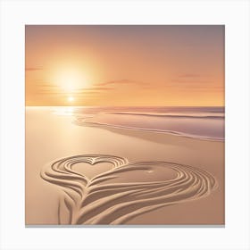 Heart In The Sand Canvas Print