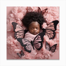 Butterfly Baby Portrait Canvas Print