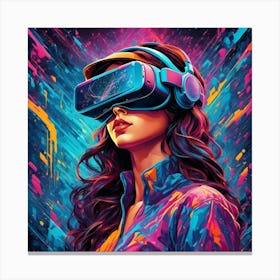 Girl In Vr Glasses Canvas Print