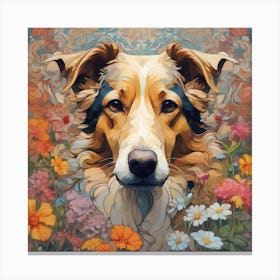 Dog In The Garden Canvas Print