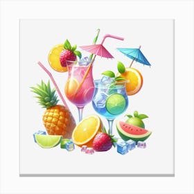 Tropical Drinks Canvas Print