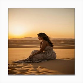 Sunset In The Desert Canvas Print