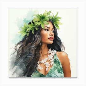 Hawaiian Girl Canvas Print