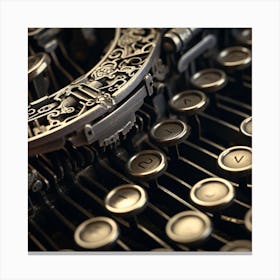 Close Up Of Typewriter Keys 2 Canvas Print
