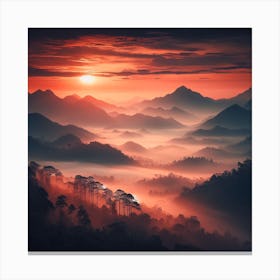 Sunrise In The Mountains Canvas Print