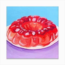 Strawberry Jello Square Canvas Print