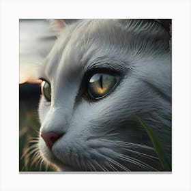 Cat At Sunset Canvas Print