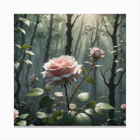 Roses In The Forest Canvas Print