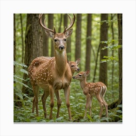 Deer In The Forest 1 Canvas Print