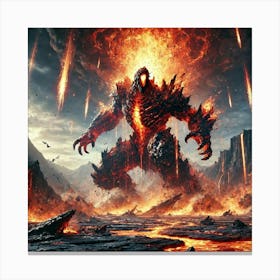 A Dramatic Scene Showing Ignis Rex, The Colossal F Converted Canvas Print