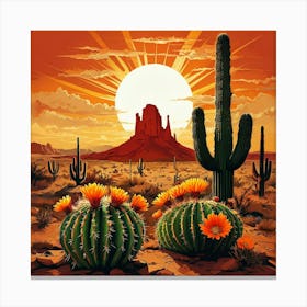 Cactus In The Desert Canvas Print