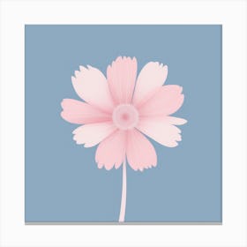 A White And Pink Flower In Minimalist Style Square Composition 410 Canvas Print