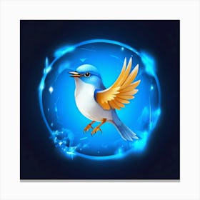 Twitter Social Media Networking Microblogging Platform App Icon Logo Bird Blue White Twe (2) Canvas Print