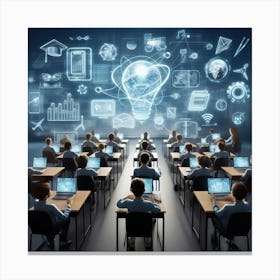 Classroom With Laptops Canvas Print
