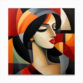 Cubism Portuguese Woman 01 Canvas Print