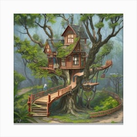 A stunning tree house that is distinctive in its architecture 2 Canvas Print