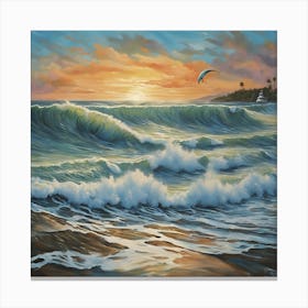 Sunset At The Beach 1 Canvas Print