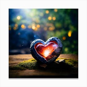 Photoreal Beautiful Air Stone Heart With Magic Shining 1 2 Canvas Print