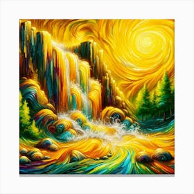 Waterfall Painting 5 Canvas Print