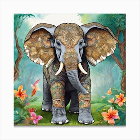 Elephant In The Forest 1 Canvas Print