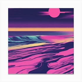 Minimalism Masterpiece, Trace In The Waves To Infinity + Fine Layered Texture + Complementary Cmyk C (30) Canvas Print
