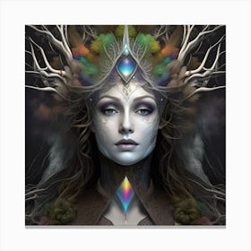 Woman In A Forest Canvas Print