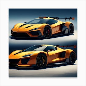 yellow sports car Canvas Print